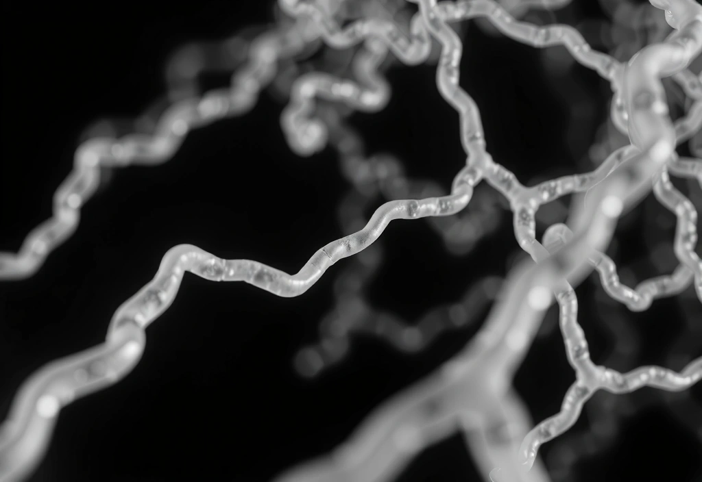 Microscopic view of peptide chains