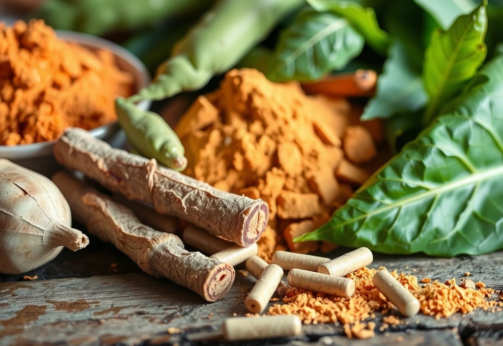 Natural energy supplement ingredients, vibrant and healthy, no text